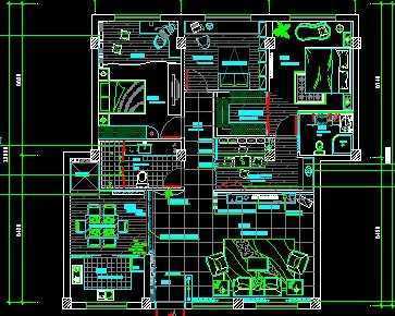 户型经典装修施工图免费下载 - 建筑户型平面图 - 土木工程网